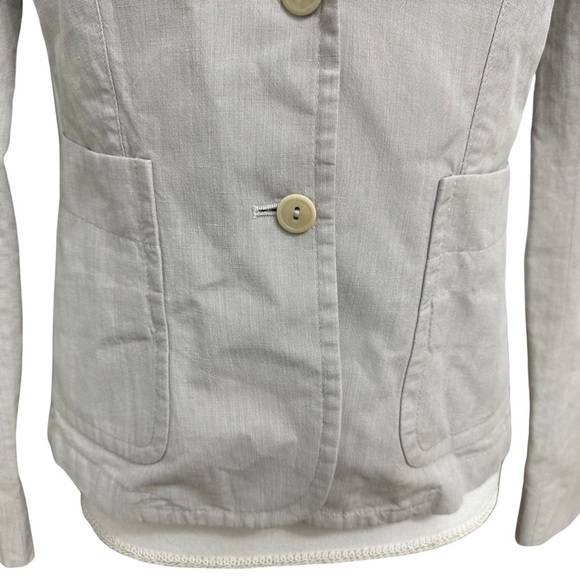 Lacoste Women’s Blazer Cotton/Linen Ivory Size 36EU/Small US - Picture 4 of 8